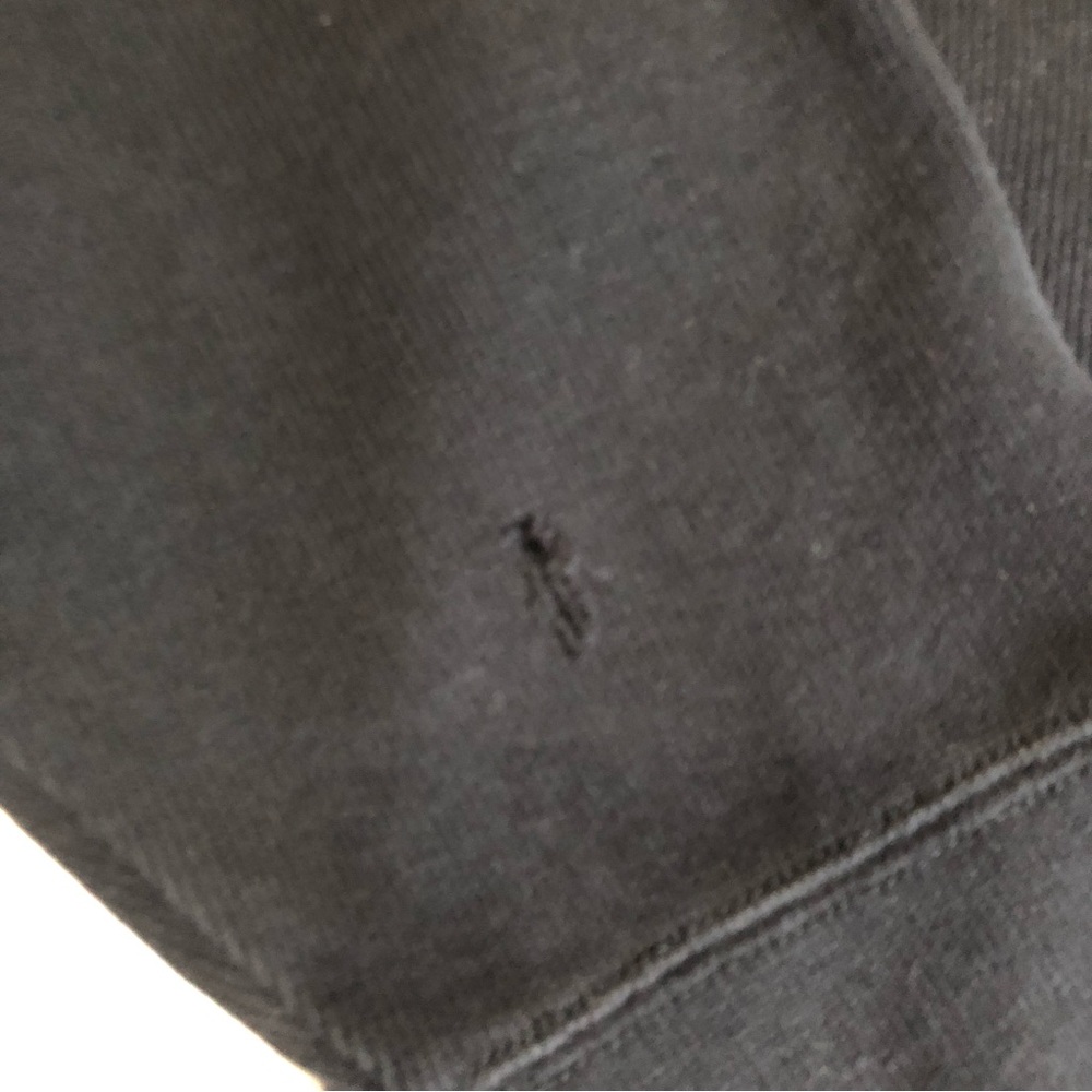 Ralph Lauren Polo Black 1/4 zip pullover sweatshirt Shirt Heavy Cotton Knit XL - Picture 5 of 7